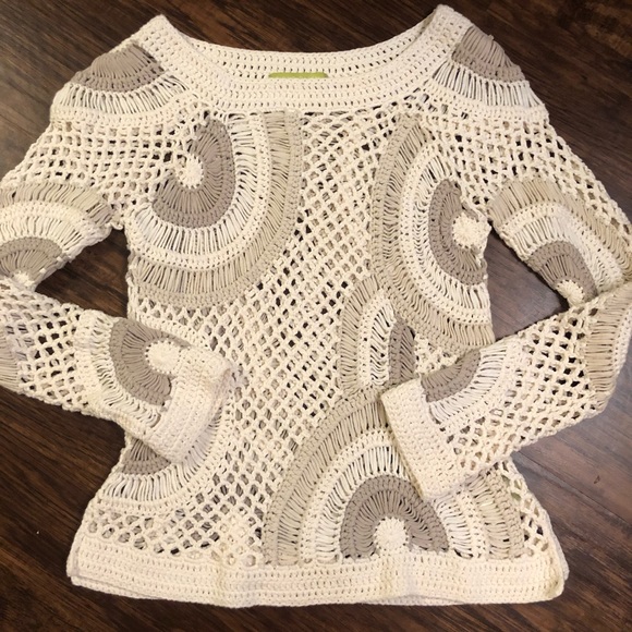 Sigrid Olsen Tops - 🌸 Sigrid olsen open knit crochet long sleeve top